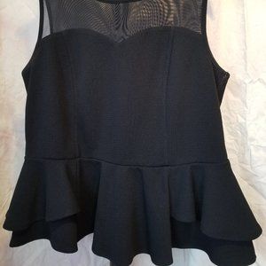Thalia Sodi Black Peplum Top, XL